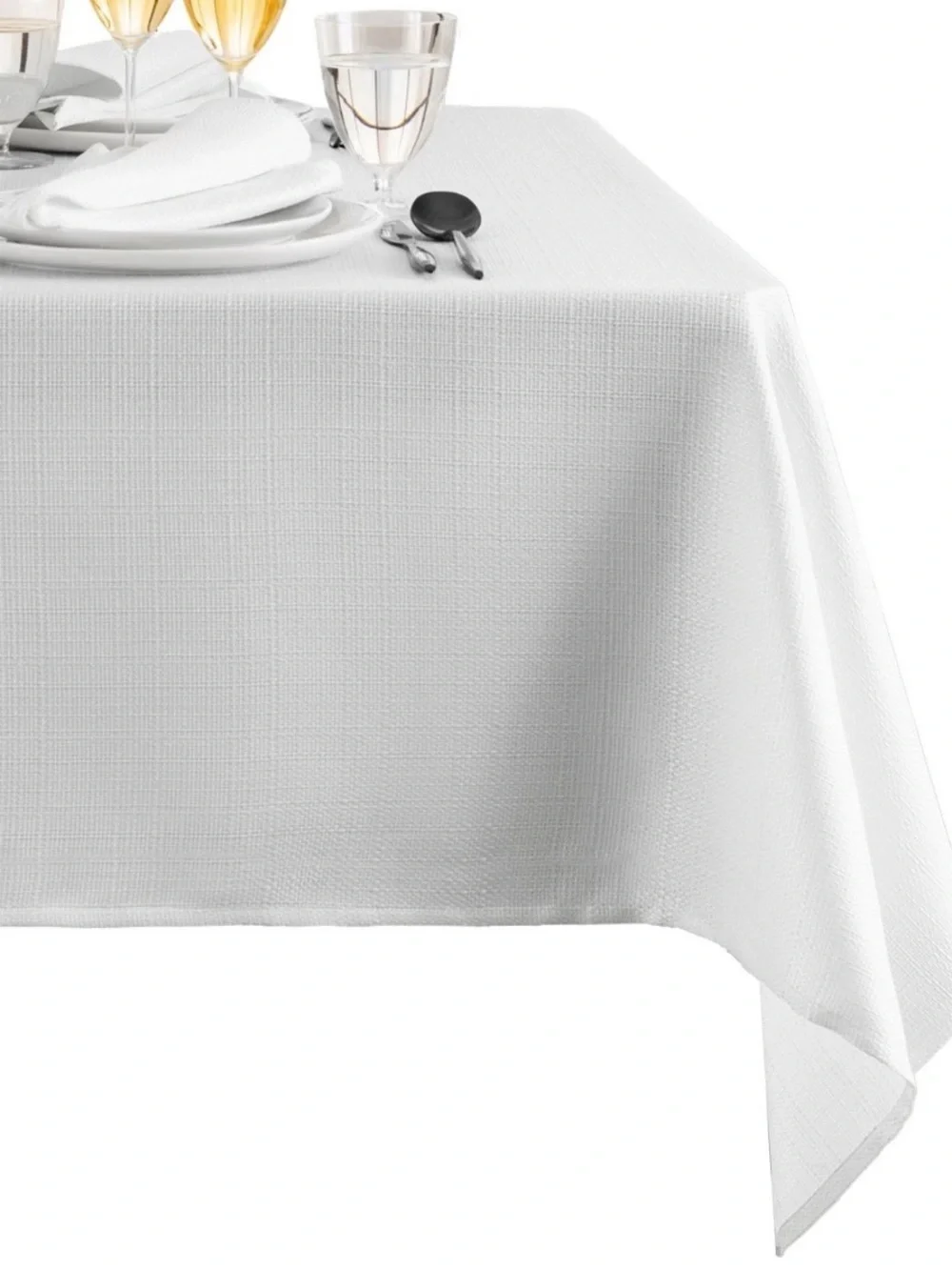 Laurel Solid Texture Water and Stain Resistant Tablecloth, 52